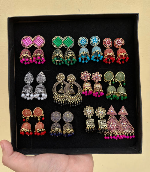 Premium 12-Pair Jhumka Gift Box