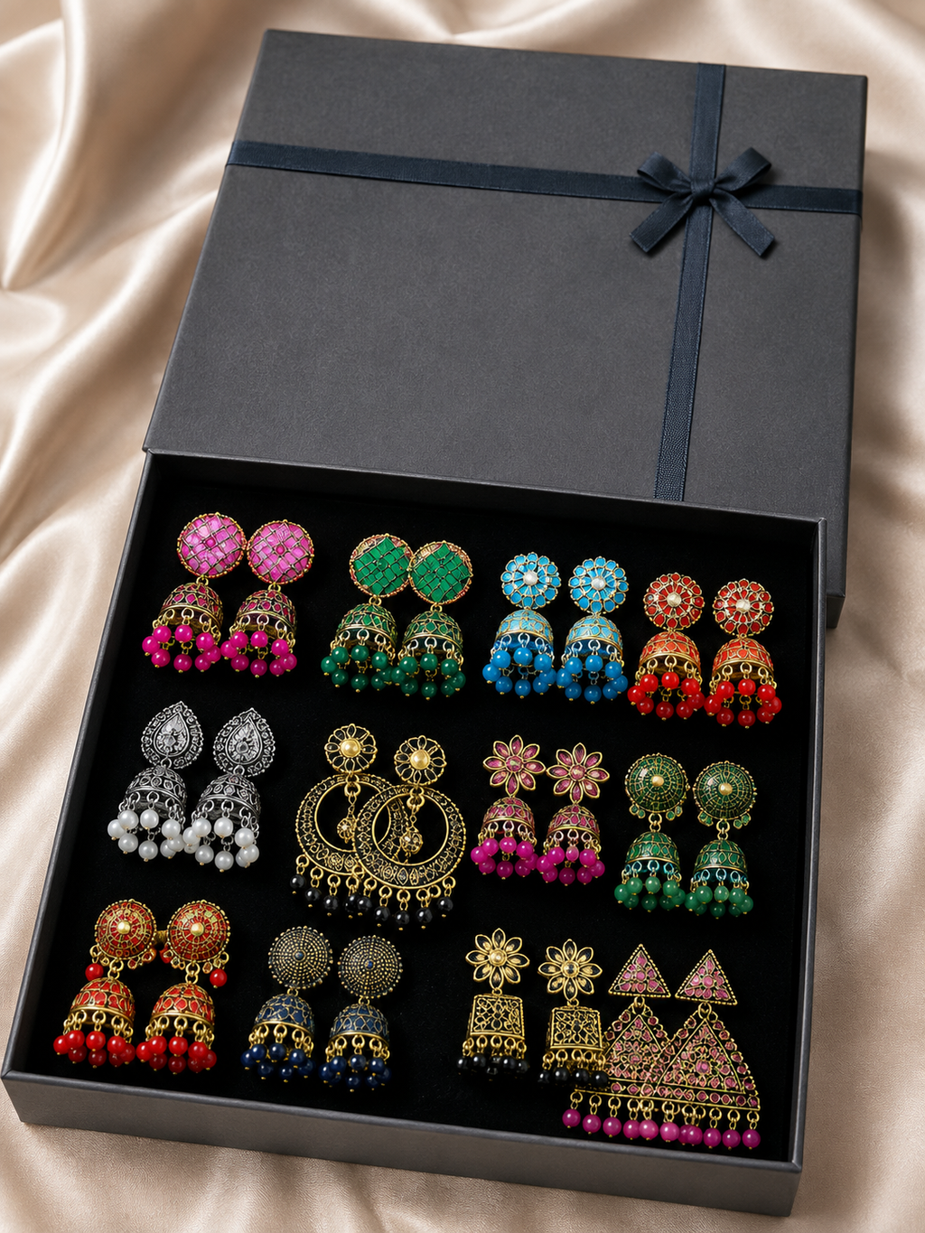 Premium 12-Pair Jhumka Gift Box