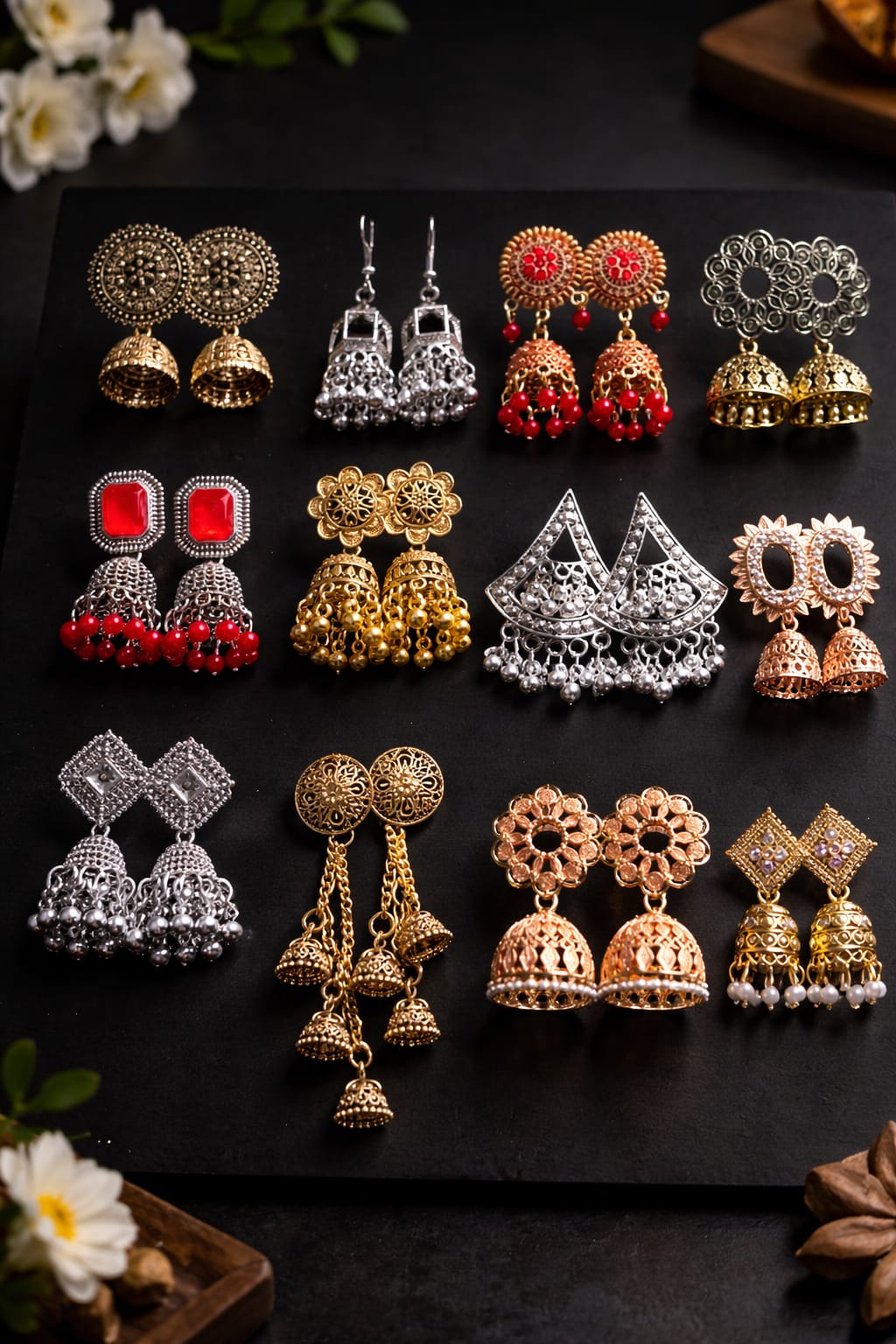Premium 12 pair Jhumka box