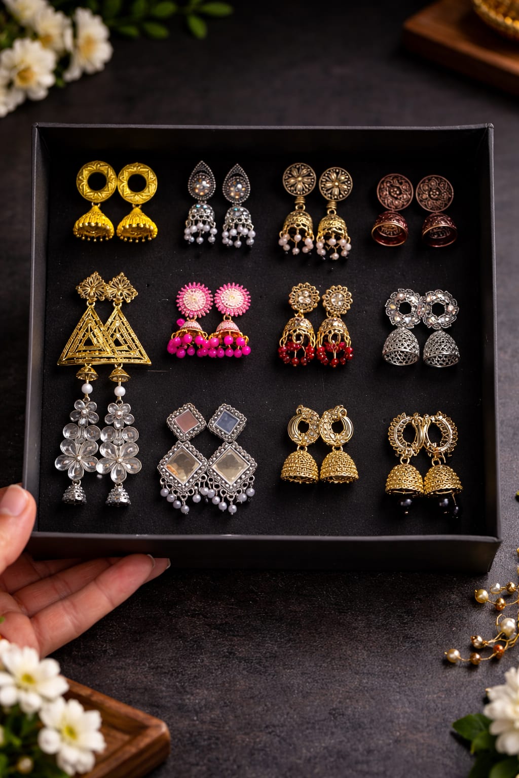 Premium 12 pair Jhumka box
